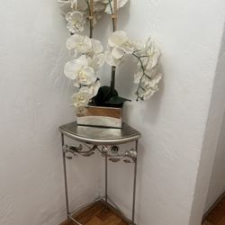 Orchids Fake Plant And Small Table 