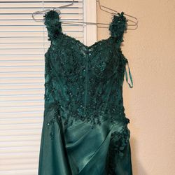 Emerald green gown