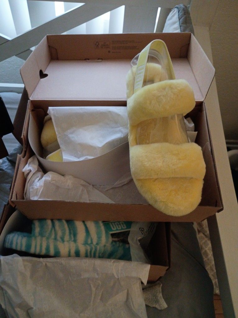 Lemon Ugg Slides