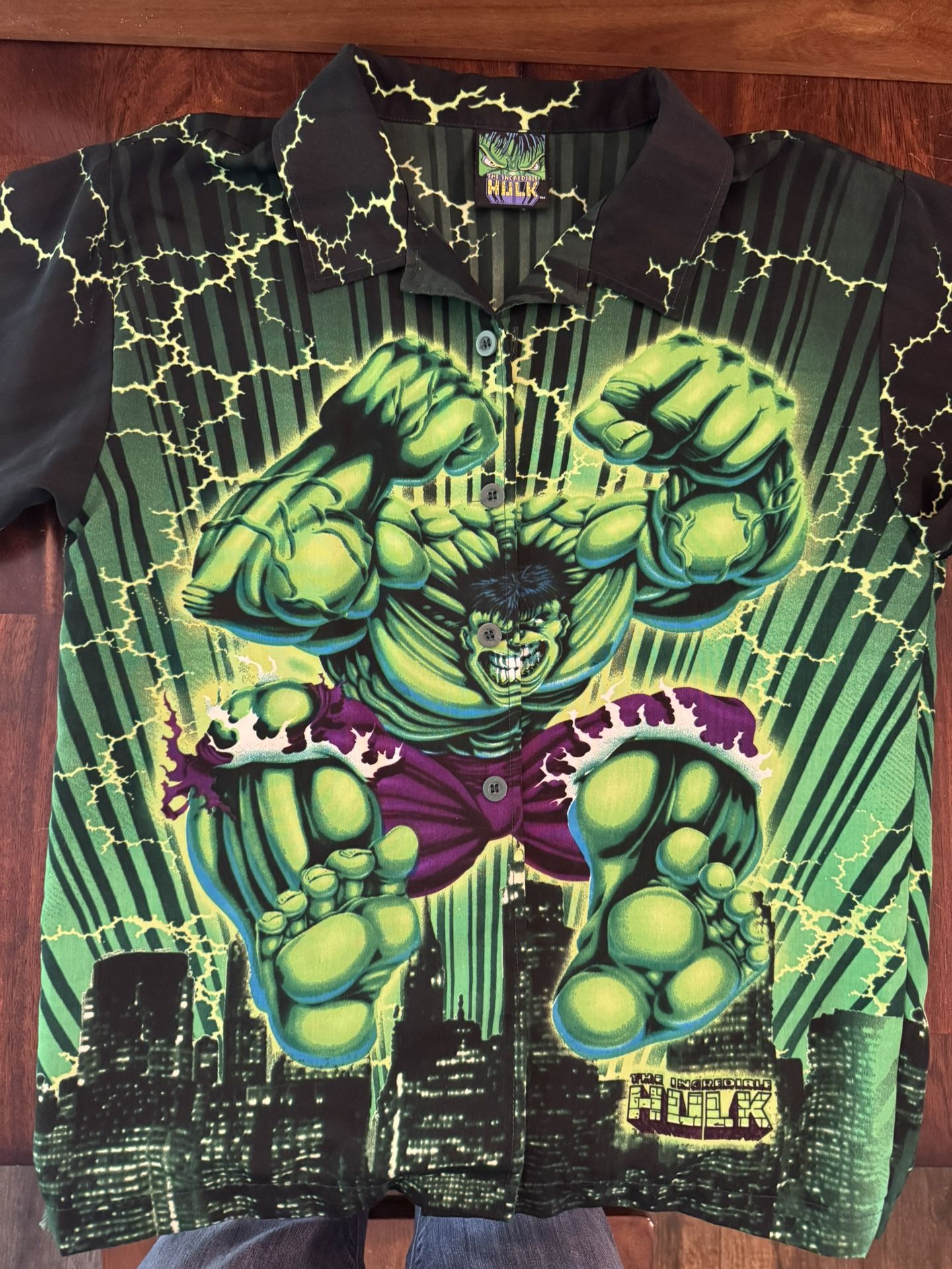 Youth Hulk Button Up Shirt 