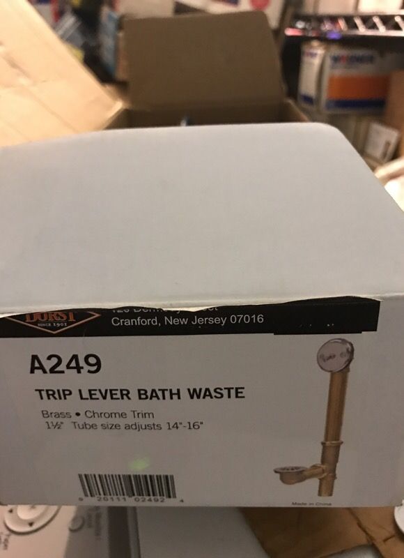 Solid brass with chrome trim Durst trip lever bath waste