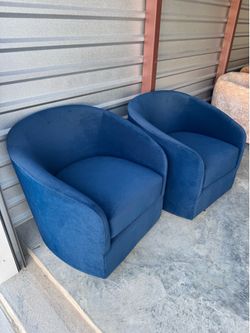 swivel barrel velvet blue pair of 2