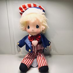 Precious Moments Uncle Sam Doll Applause 16" Red White Blue Patriotic Outfit Tag