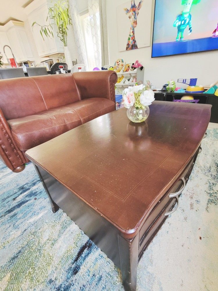 Brown Wooden Coffee Table