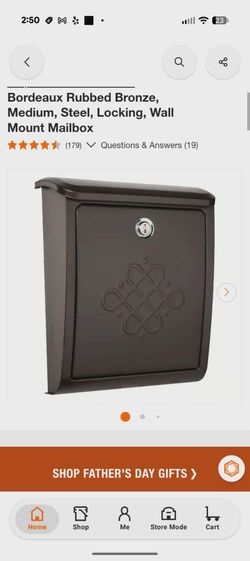 Architectural Mailboxes Bordeaux Rubbed Bronze Medium Steel Locking Wall Mount Mailbox