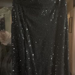 Formal Black Sequence Dress , Large