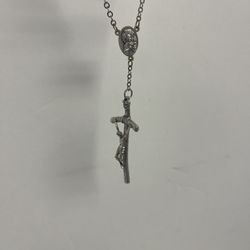 Rosary Crucifix black beads 18" Catholic Christianity prayer - JW1097