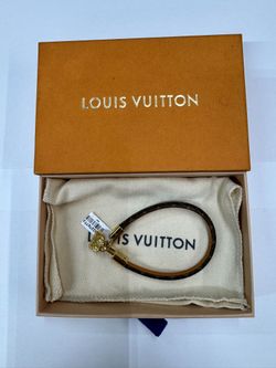 LOUIS VUITTON MONOGRAM BRACELET USED – AUTHENTIC LEATHER WITH BOX