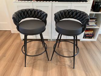 28 '' 360° Swivel Barstools Counter Bar Stools Set of 2. Black