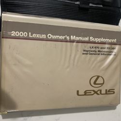 Owners Manuals For 2000 Lexus RX300