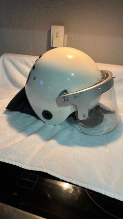 Vintage German Police Riot Helmet with face shield