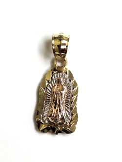 MOTHER’S DAY GIFT / Guadalupe religious pendant 14K REAL YELLOW, WHITE & ROSE GOLD.