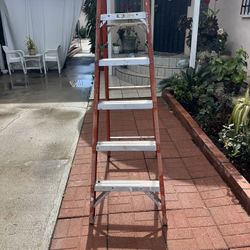 Escalera, De Seis Pies De Fibra De Vidrio Perfectas, Condiciones Muy Barata