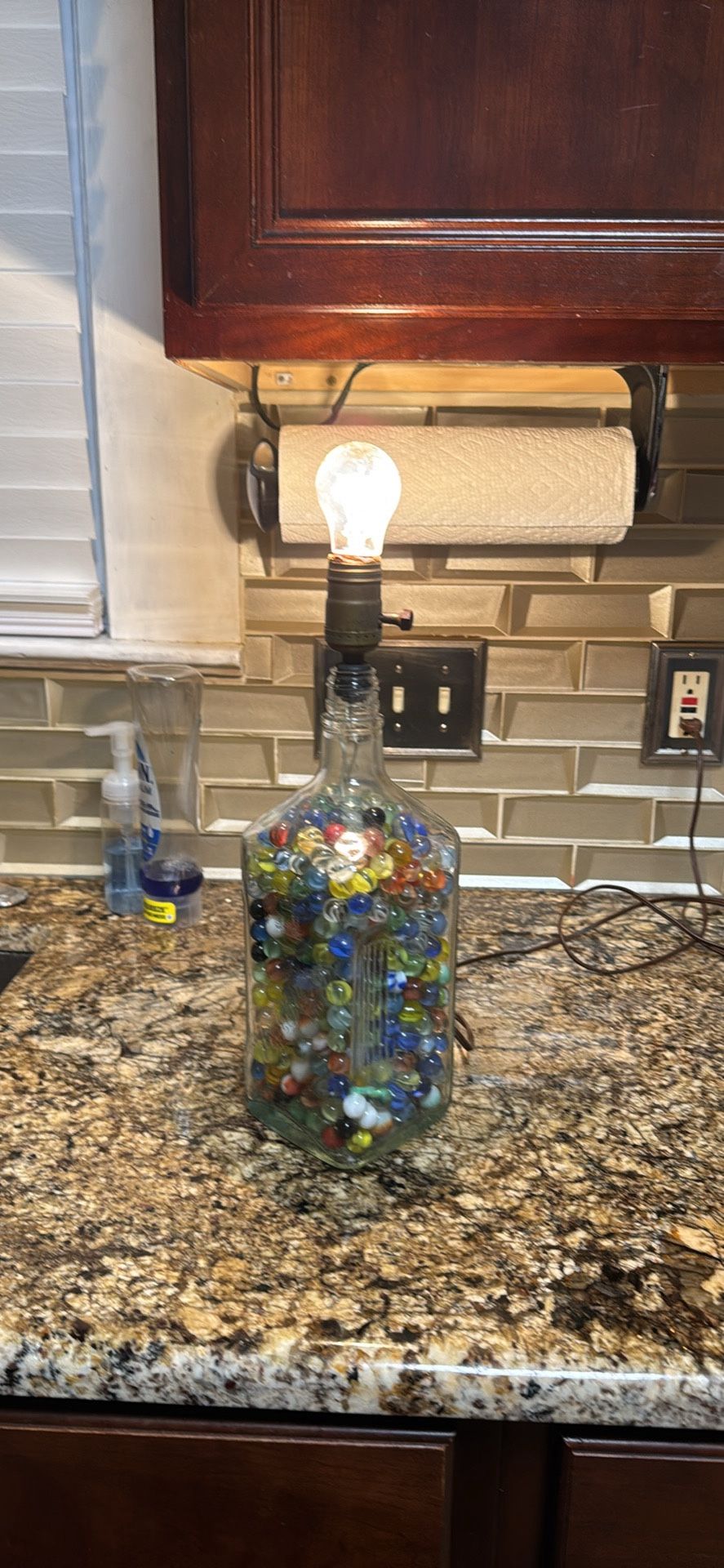 Old marble lamp