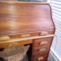 Antique Desk With Chair