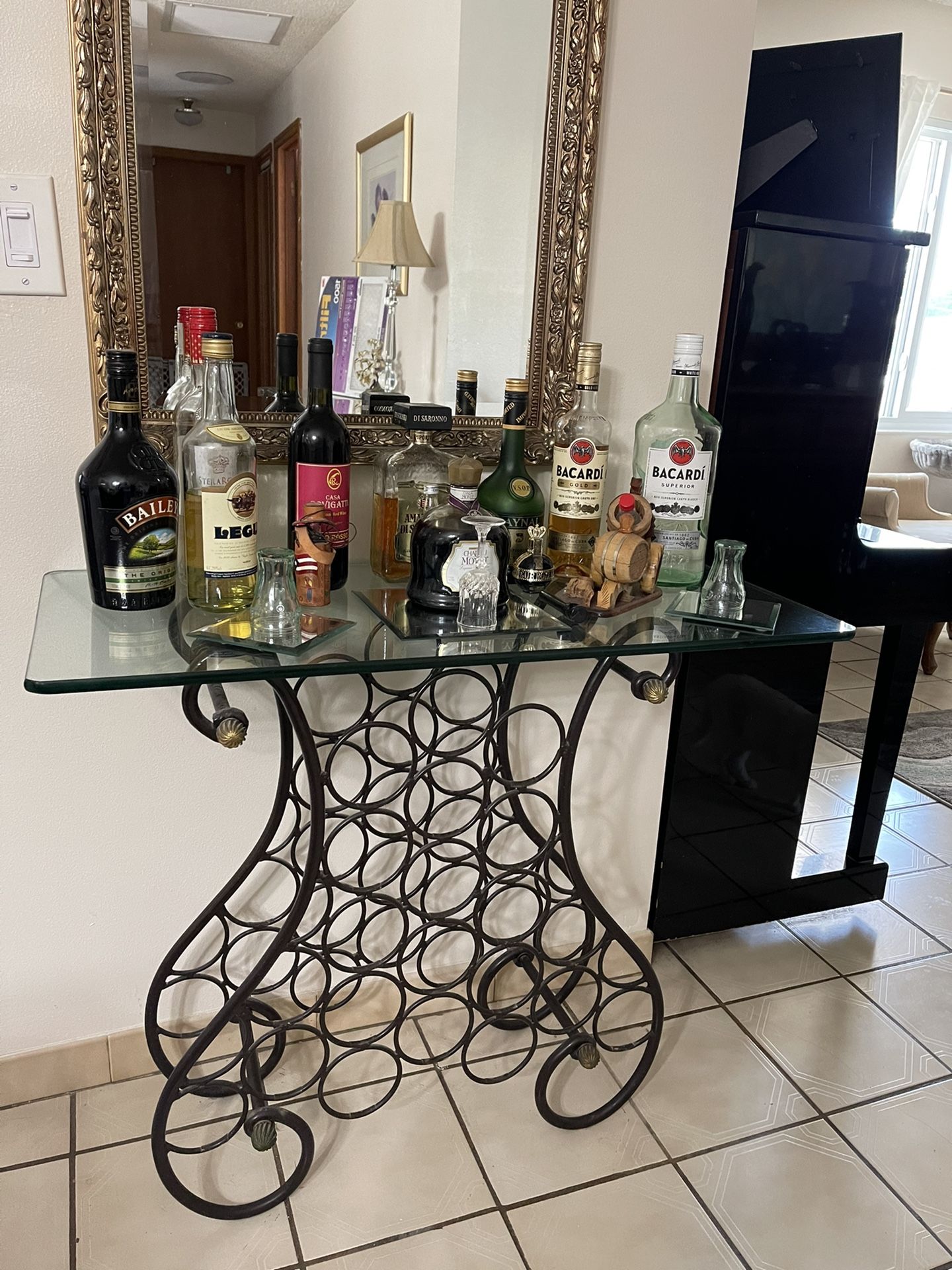 Wine Rack Glass Table