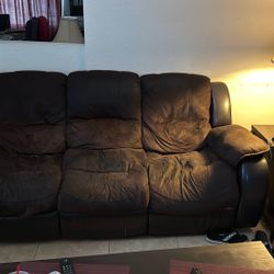 Brown Sofa recliner 