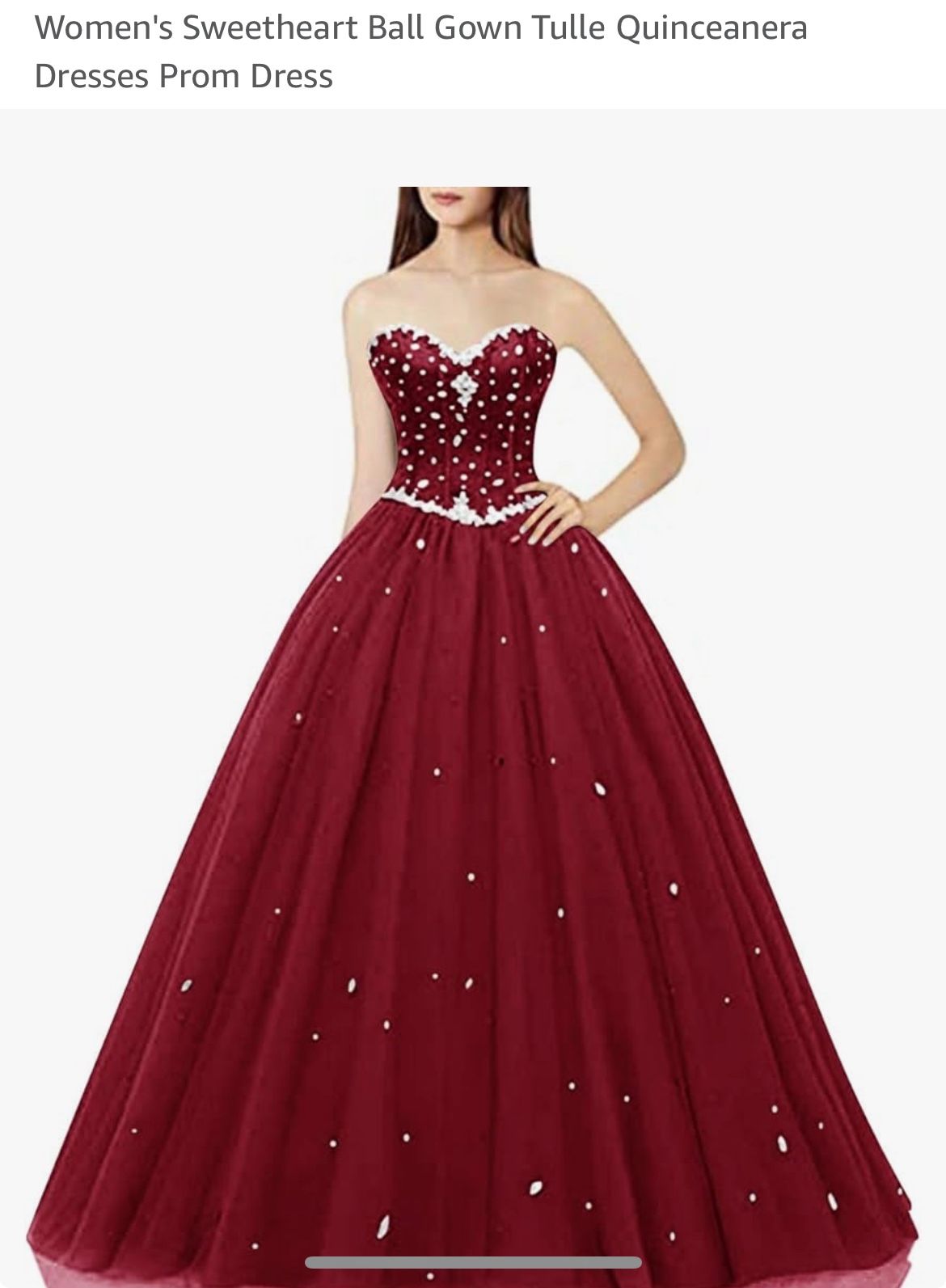 Plus Size Burgundy Dress With Rhinestones