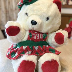 Vintage 1990 Kmart Dan Dee Christmas Teddy Bear. 