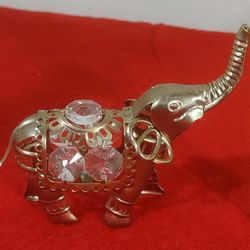 Elephant, 24K Gold Plated Figurine, Crystal Temptation