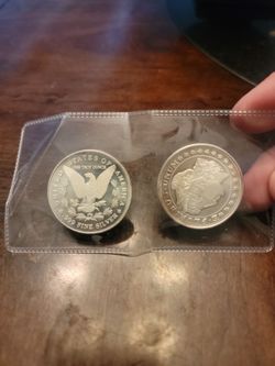 2 Morgan Dollar .999 1 oz silver rounds 2 ounces total