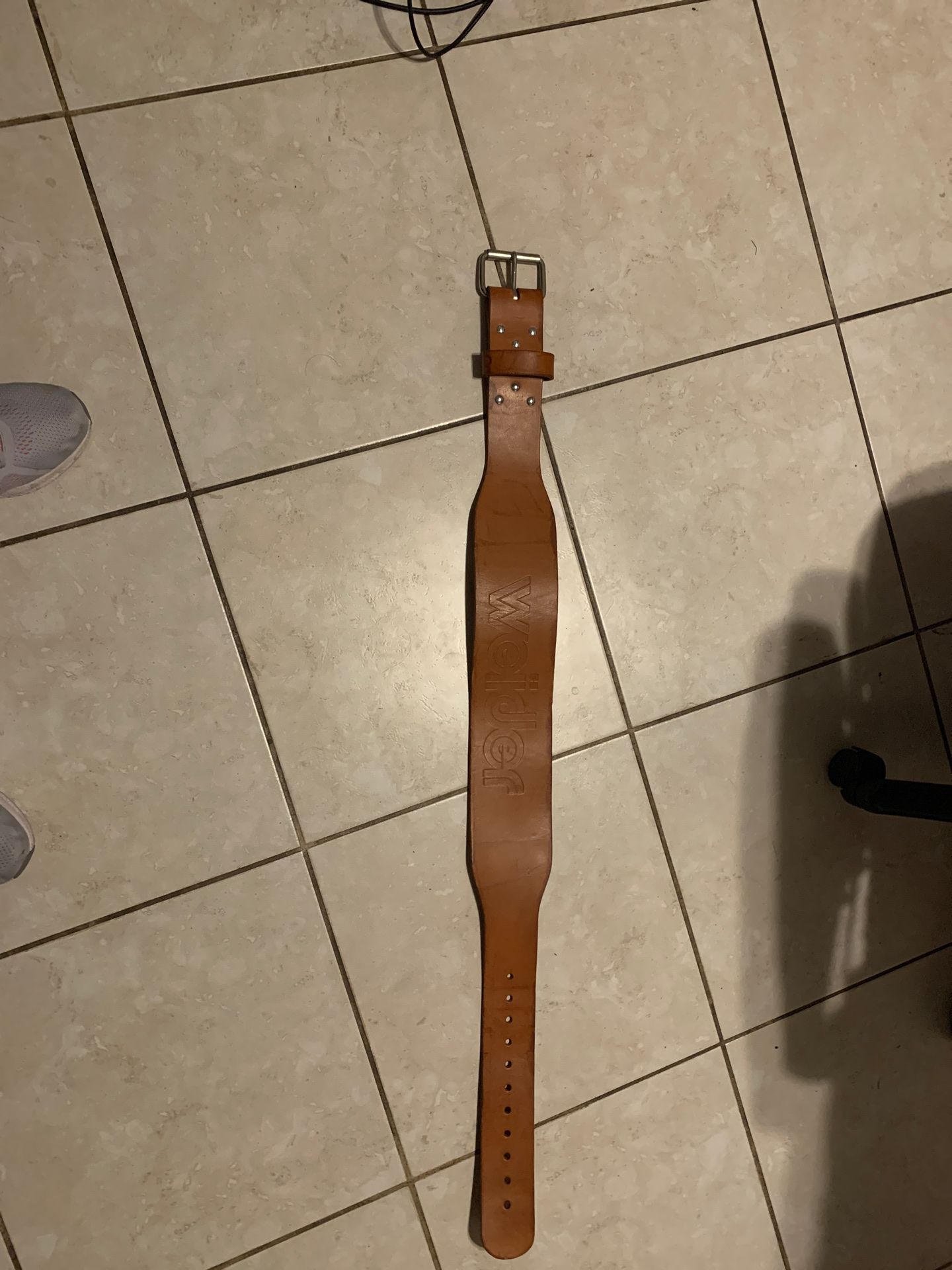 Weight belt leather