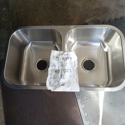 Stainless steel double sink