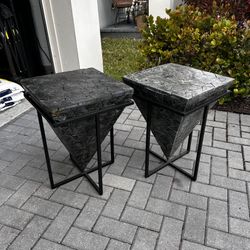 Inverted Pyramid Side Table Set Of 2