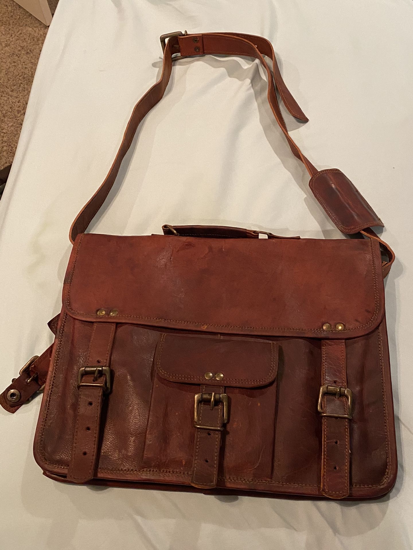 Leather Shoulder Laptop Bag