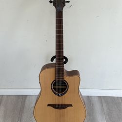 LAG Tramontane THV-10DCE Dreadnought Cutaway Electric/Acoustic Guitar W/ HyVibe