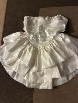 White Satin Strapless Mini Dress