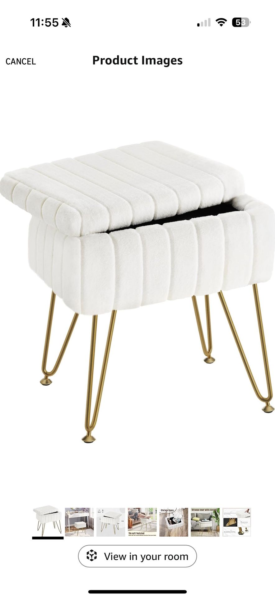Vanity Ottoman Chair