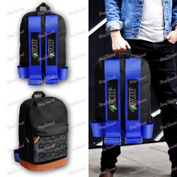 JDM Racing Blue Harness Adjustable Shoulder Straps JDM Recaro Racing Backpack -(1-BP-RECARO-B-JDM-BLS