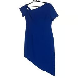 by Shani Womens size 16 dress blue one shoulder asymmetrical crepe