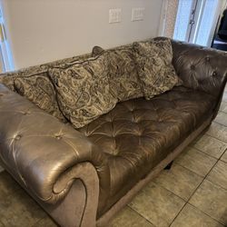 Sofa Set - Real Leather -tufted 