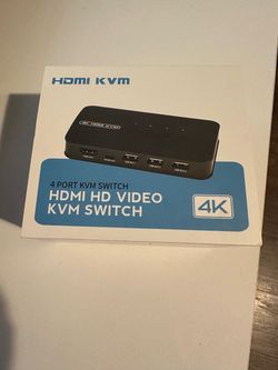 4K HDMI KVM Switch, 4-Port USB HDMI Switch for 4 Computers; Shares a 4K@30Hz Monitor and 3 USB Devices (Keyboard, Mouse, Printer); Includes 4 KVM Cabl