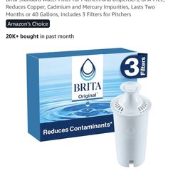 Brita Standard Water Filter for Pitchers and Dispensers, BPA-Free, Reduces Copper, Cadmium and Mercury Impurities, Lasts Two Months or 40 Gallons, Inc