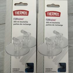 THERMOS FUNtainer 12 Ounce Insulated Kids Water Bottle Replacement Straws, 4 Straws