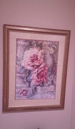 Silver Framed Rose Art