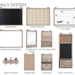 Pottery Barn Daily System (whiteboard, calendar, and pin board)