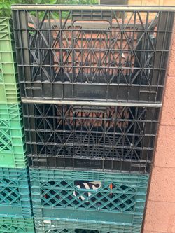 Black and Silver Milk Crates Tools