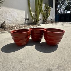 12 Inch Red/Orange Planters