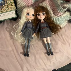 Hermione, Granger and Luna Lovegood dolls