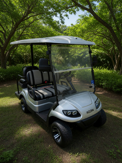 ICON i40 Silver Metallic Golf Cart in like new condition