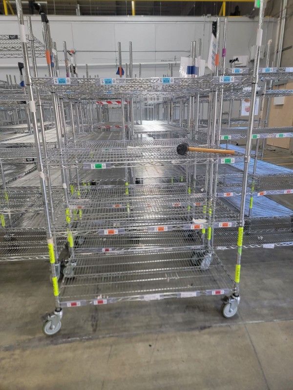 ULINE Chrome Wire Shelf on Wheels (Bulk Buying Available)