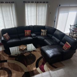 Beautiful Dark Brown Sectional Couch