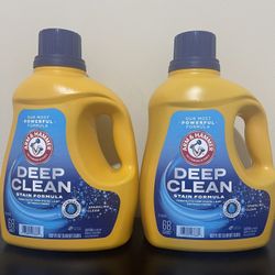 2Pack ARM & HAMMER Deep Clean Stain Formula, Liquid Laundry Detergent, 102 fl oz, 68 Loads