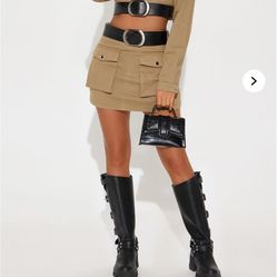 Fashion Nova Belted Skirt Set