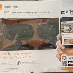 Motorola FOCUS66 Wi-Fi Home Monitor Security Camera, 2 Pack, Black