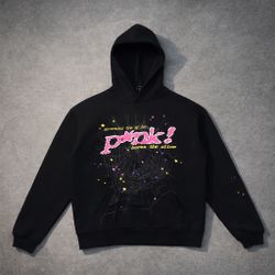 Sp5der P*nk Hoodie Black Streetwear